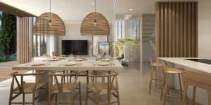 Townhouse dining and living room