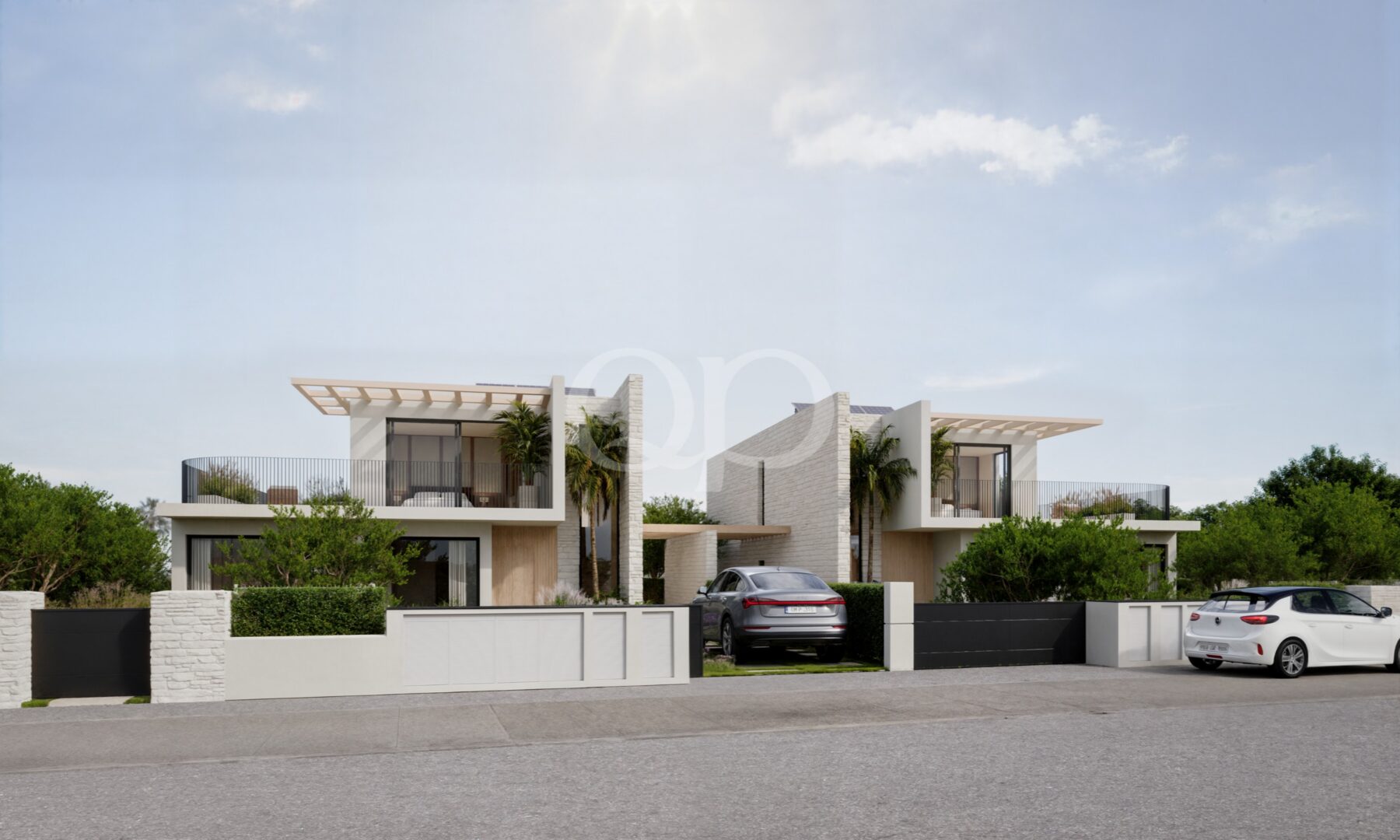 Entrée d'une villa sécurisée à l'architecture contemporaine