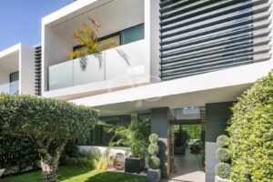 Contemporary residence with landscaped entrance