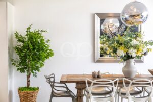 Dining area with stylish decorative details