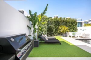 Private garden with sunloungers
