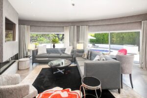 Sitting room overlooking the pool terrace