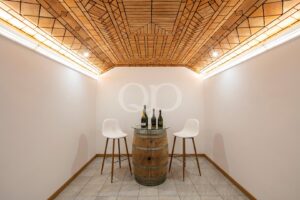 Wine tasting area with vaulted brick ceiling