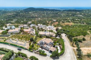 Aerial view of villa and surrounding countryside