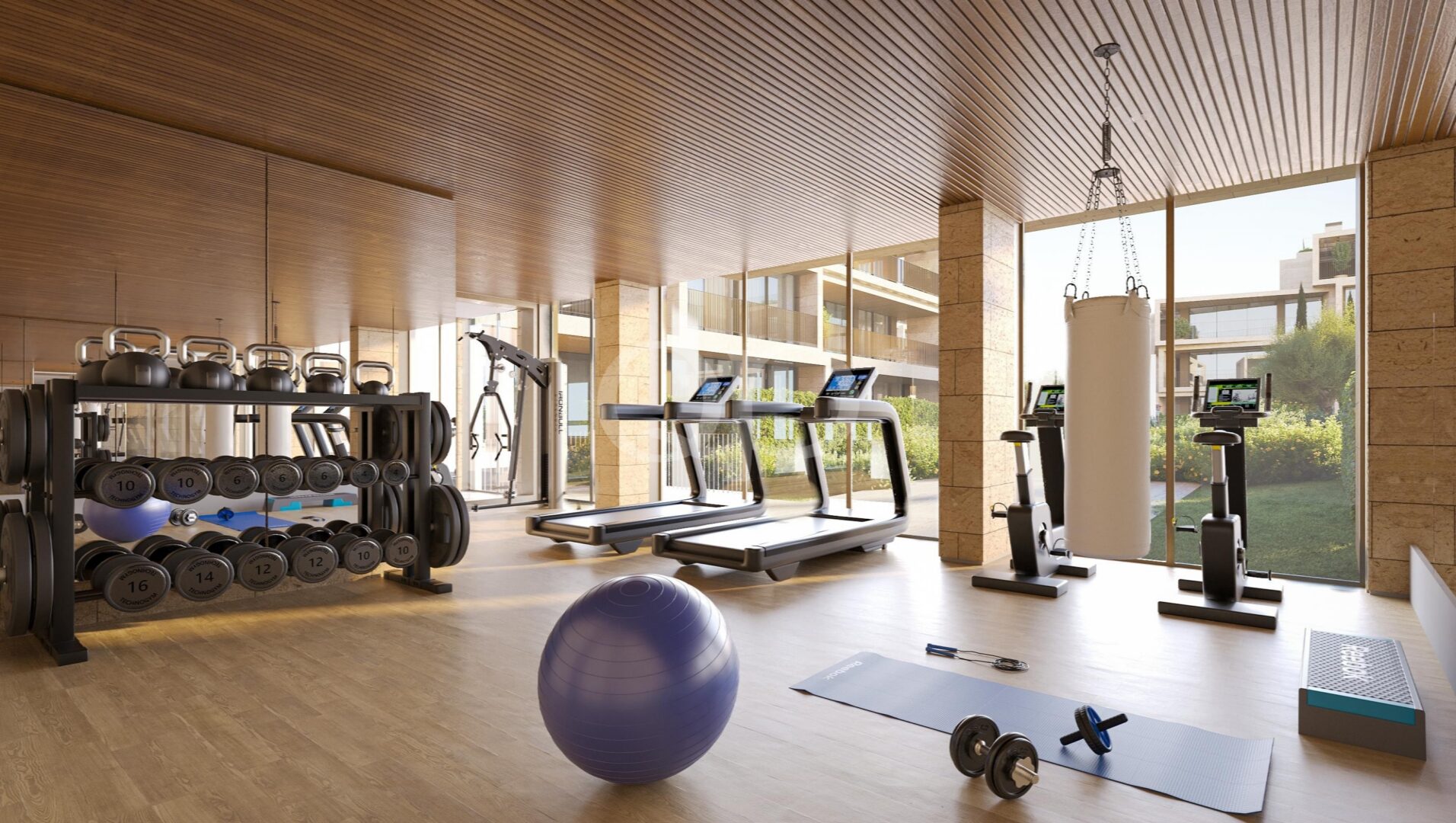 Spacious bright gym located in a gorgeous apartment complex in Vilamora