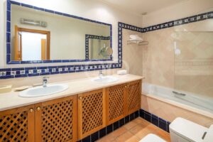 Spacious bathroom with double vanity