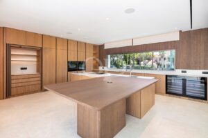 Open plan kitchen with large island