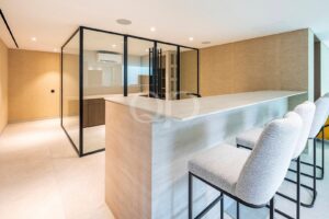 Luxury bathroom with freestanding bathtub