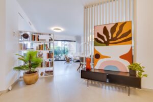 Spacious contemporary apartment with open-plan living and dining areas