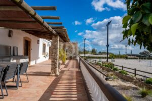 Covered walkway overlooking the equestrian facilities and outdoor Riding Areas